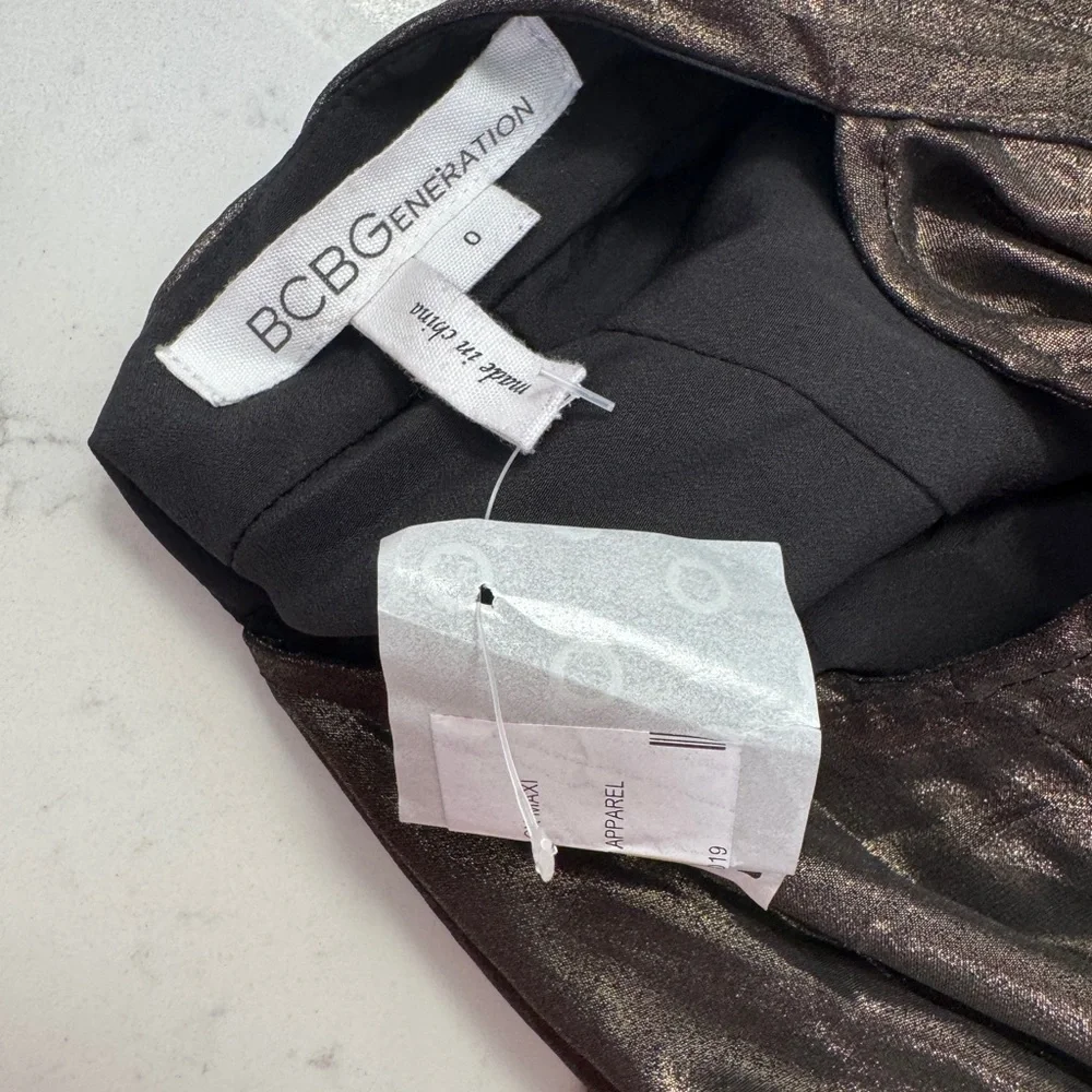 BCBGeneration Metallic Gold and Black Maxi Dress - Picture 7 of 11